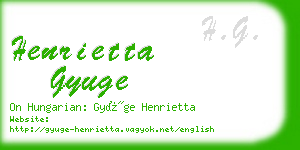 henrietta gyuge business card